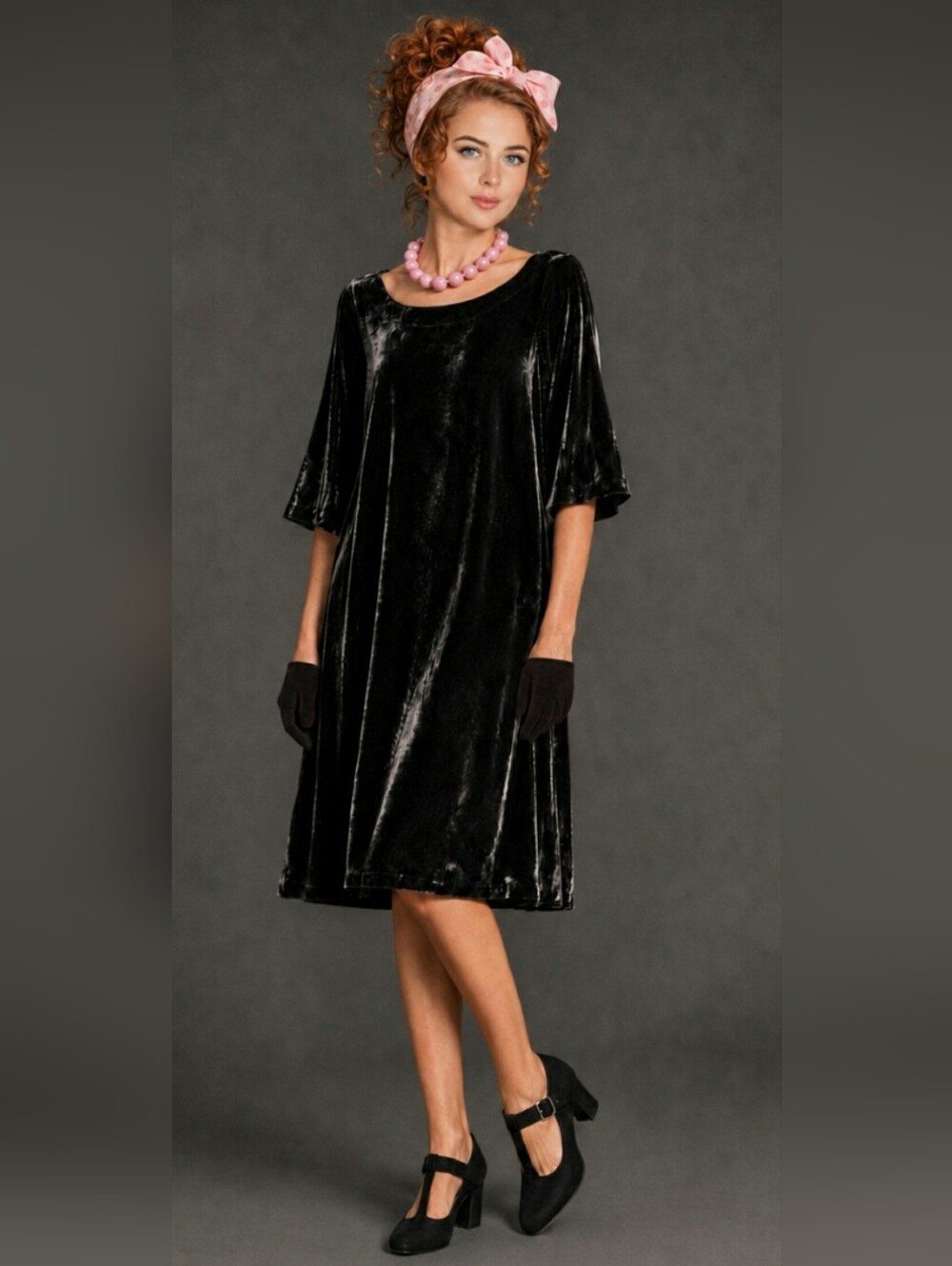 European Culture Brown  royal dye Velvet Shift Dress,silk/viscose